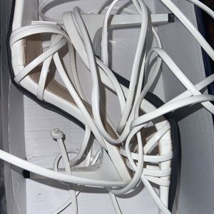 White high heels size 37 , 6.5 US